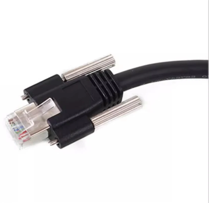 CCD Industrial camera Data cable Mechanical equipment Gigabit Ethernet cable RJ45 straight to RJ45 Horzontal W/Thumbscrews