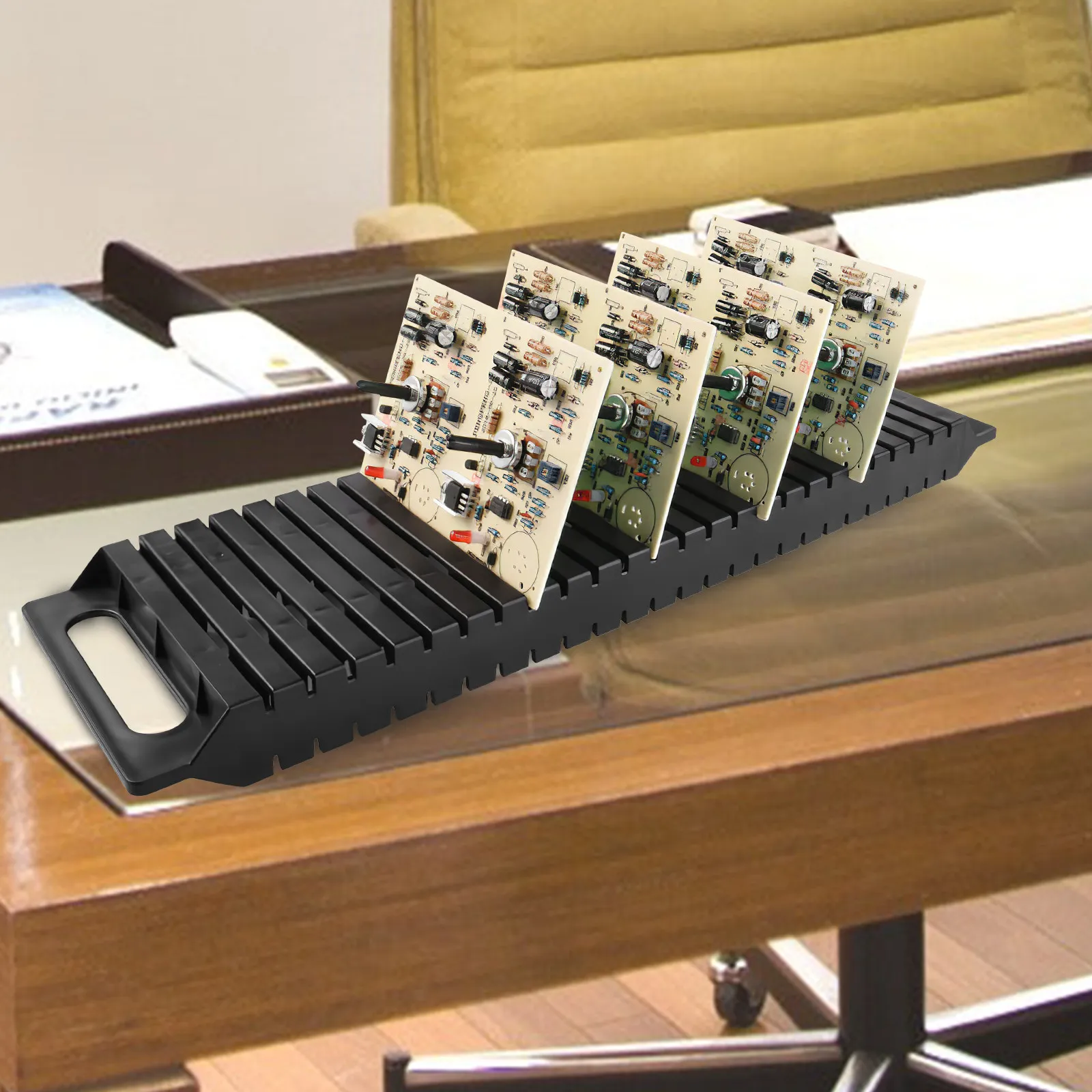

3Pcs Esd Circulation Rack Plastic Pcb Tray 25-Slot Circuit Board Storage Holder Anti-Static Bar Bracket for Components