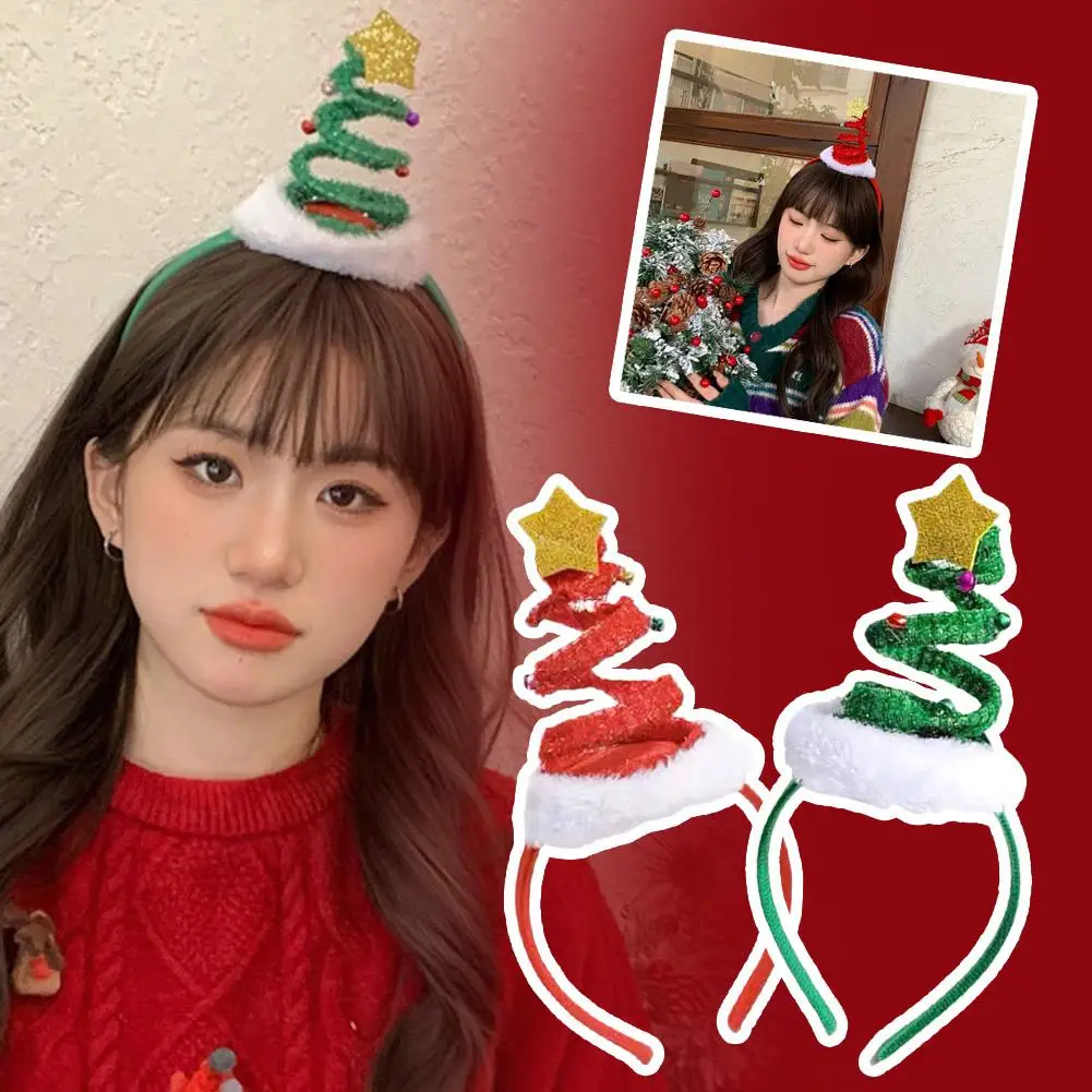 Christmas Headband Adult/Child Snowflake Xmas Tree 2025 Women Gifts HairBand New Girl Year Decoration Festival A3T7