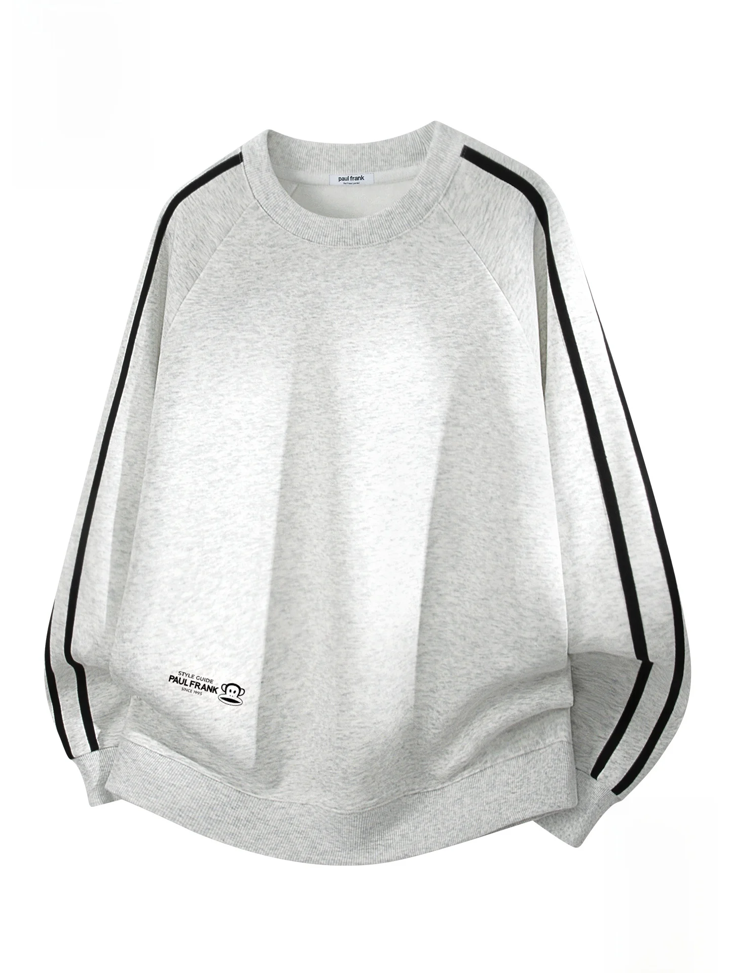 

Свободный свитшот с круглым вырезом для мужчин, весенне-осенний, с полосатым узором, спортивный, повседневный, из смеси хлопка и полиэстера