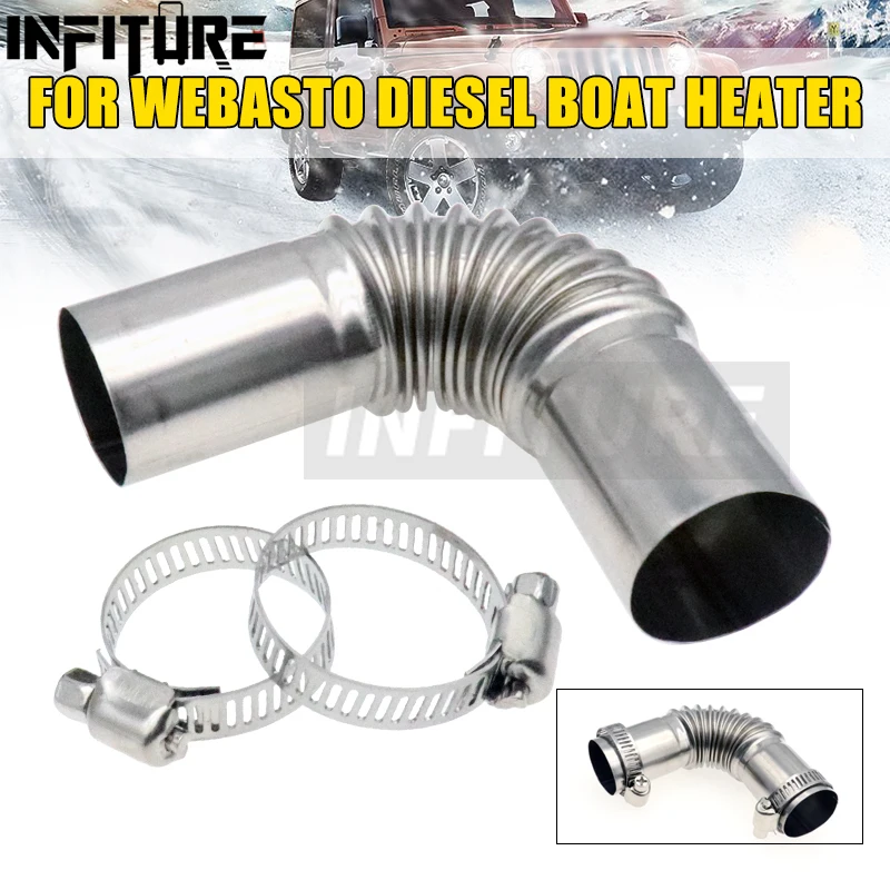 

15cm/20cm Car Auto Air Parking Heater Exhaust Pipe 2 Clamps Fuel Tank Exhaust Hose Tube Elbow Connectorfor Diesel Heater