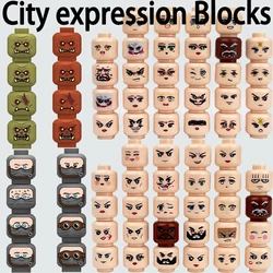 MOC City Expression Accessories Building Blocks Street View Head Headwear Halloween Skeleton Bricks Friends Toys Christmas Gifts