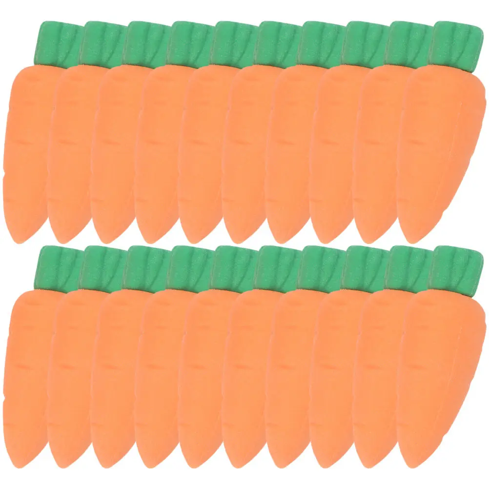 

40Pcs Carrot Shaped Pencil Rubber Erasers Creative Stationery for Kids Students Office Drawing School Bulk Party Supplies Basket