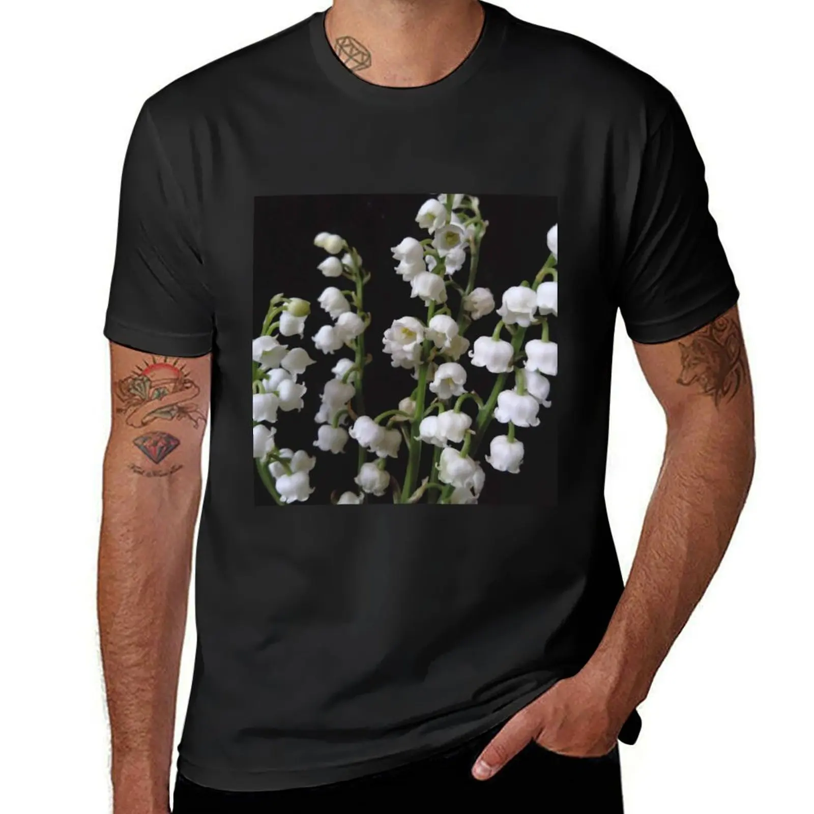 

Lily of the Valley flower 09 T-Shirt blue archive basketball graphic tees Luxury man Anime t-shirt men clothes