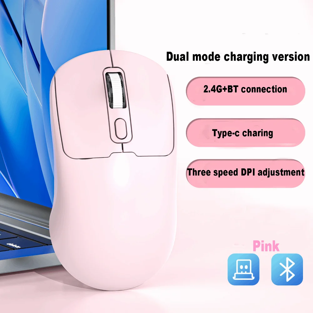 

Легкая двухрежимная беспроводная мышь для ноутбука, портативный USB-приемник, беспроводная мышь 2,4G, высокоточная эргономичная офисная мышь с отключением звука