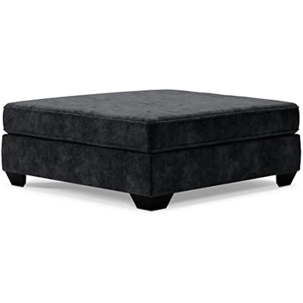 

Lavernett Contemporary Square Oversized Accent Ottoman, Dark Gray