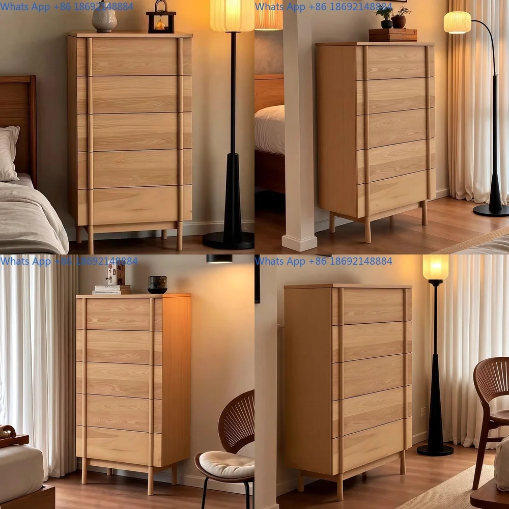 

Solid Wood Storage Cabinet for Living Room Bedroom Organizer Chest of Drawers