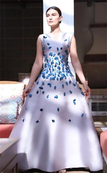 Abito da ballo su misura con paillettes, abito da sera formale con scollo a V, stile semplice e moderno personalizzato