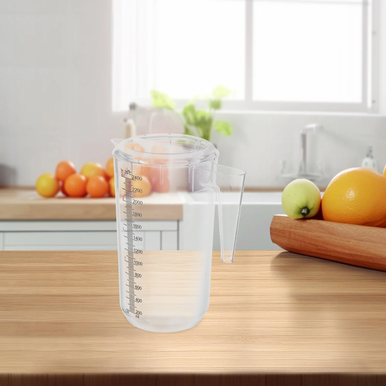 

Plastic Juice Pitcher 2400ml Frosted Lid Scale Cold Water Jug Plastic Beverage Dispenser Tea Milk Carafe Drinking Kettle Office