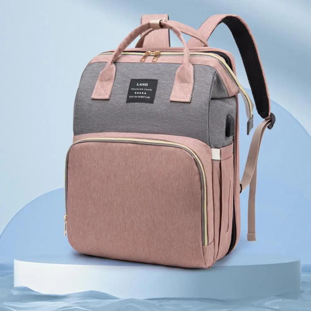 Bolsa de fraldas de grande capacidade para bebê, mochila para mamãe com arco, espaçosa, organizada, Essentials, sacolas de viagem