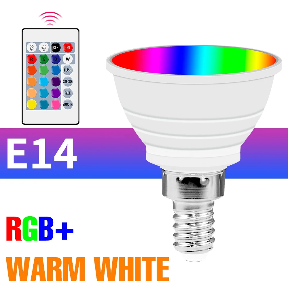 E27 LED RGB-lamp GU10 Spotlight E14 Plafondlamp Smart IR-afstandsbediening MR16-lamp GU5.3 Kroonluchter AC85-265V 15 kleuren dimbaar