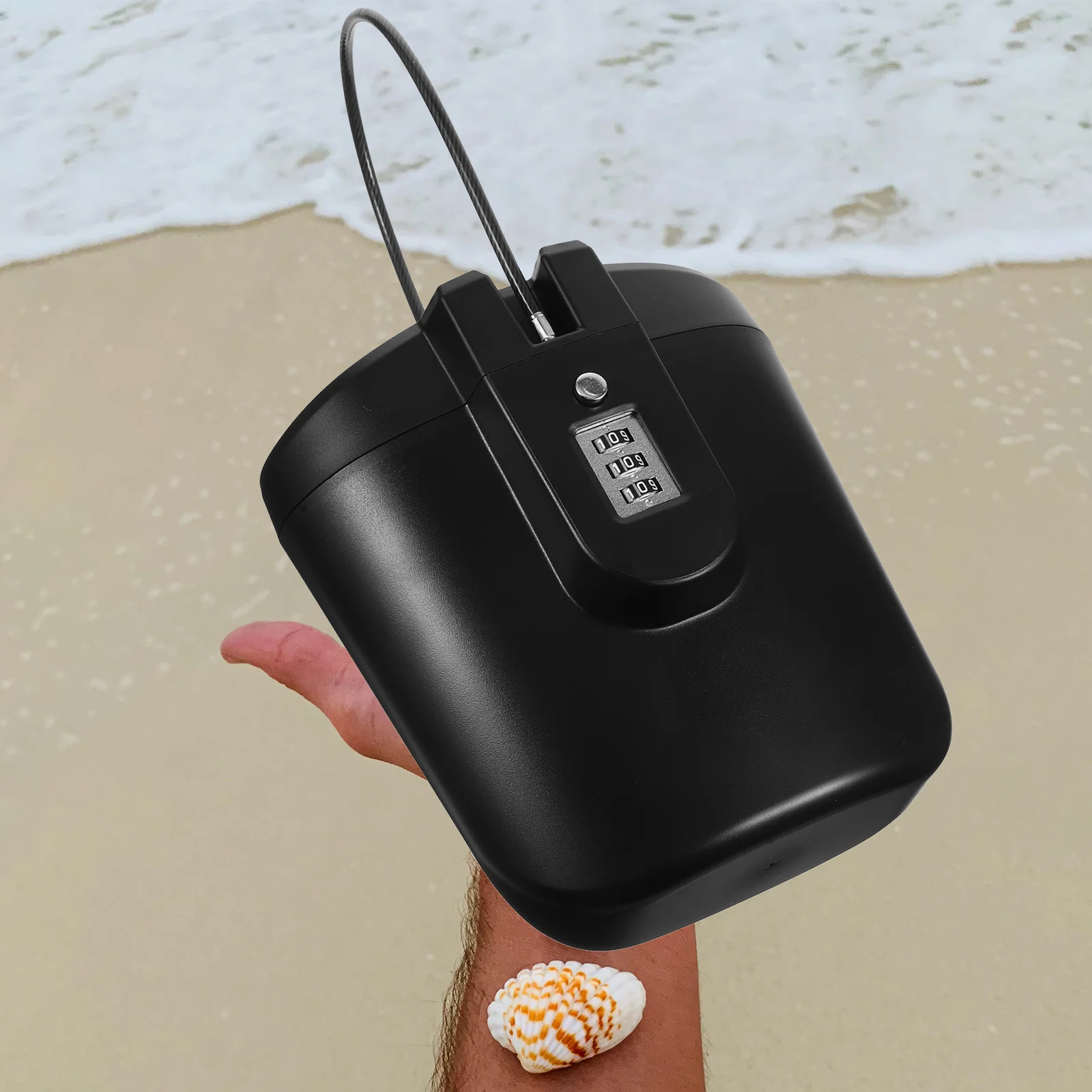 Portable Safe Lock Box Travel Safe Box Mini Beach Security Lockbox Combination Lock Waterproofs Key Lock Box Beach Safe Realtor