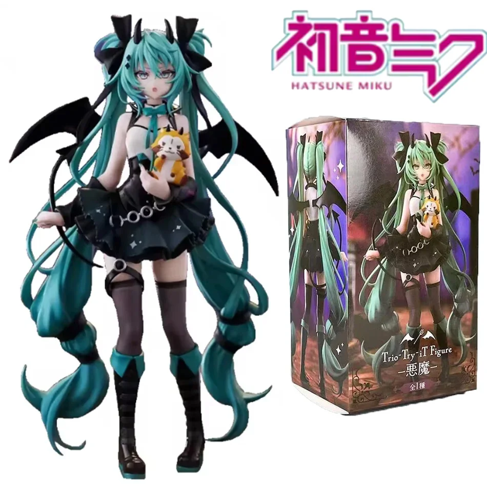 19cm Anime Figurine Little Devil Hatsune Miku Xiaoyuan Bear Cute Action Model Pvc Toy Collection Desktop Accessories Gift
