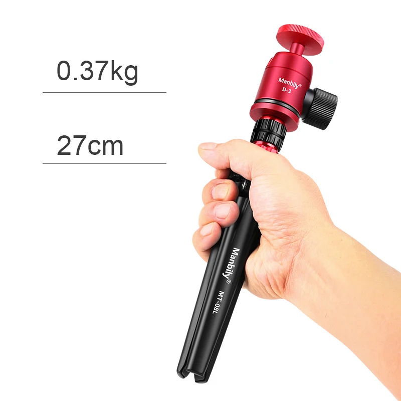 Aluminum Alloy Tripod for iPhone Desktop Mini Tripod with 360 Degree Ball Head for Vlogging DSLR Camera Video Projector