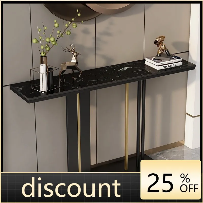 

LMM stone entrance table is extremely narrow, leaning against the wall, slate console, simple modern entrance cabinet