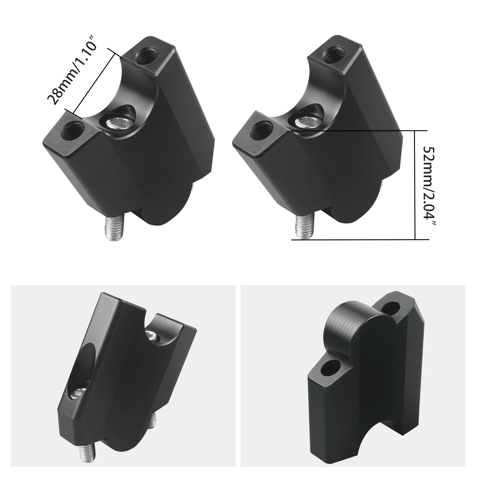 Motorcycle Aluminum 2" Rise 28mm Handlebar Risers for Yamaha Tenere 700 XT700Z 2019 2020 Tenere700 1-1/8" Handle Bar Risers - Image 3