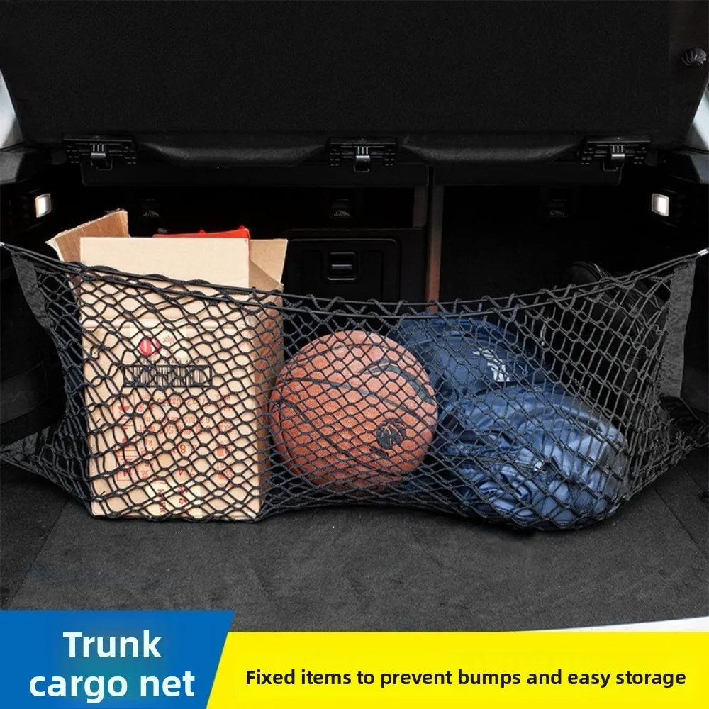 Car Storage Net Stretchable Mesh Pocket Net Magic Elastic Sticker Universal Rear Mesh Trunk Seat Bag Pocket Cage Auto Organizer