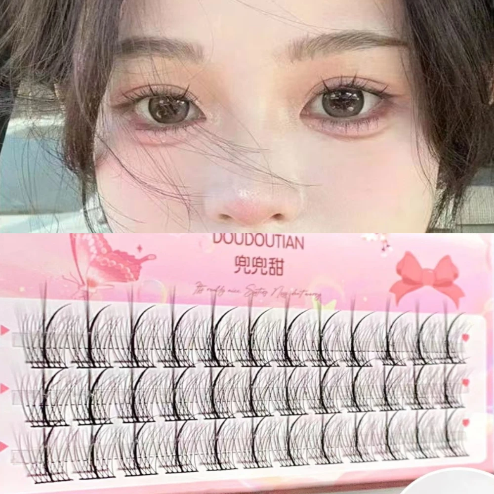

3 Rows Korean Girl Group False Eyelashes Single Cluster Natural Curled Manga Fake Eyelash Extension DIY Makeup Tools Wholesale