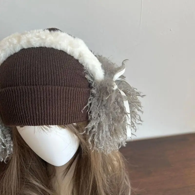 573B Bowknot Plush Ear Muffs for Bold Weather Fashion Ear Protction Warmers Shicay Furry Ear Muff for Women Gkiing