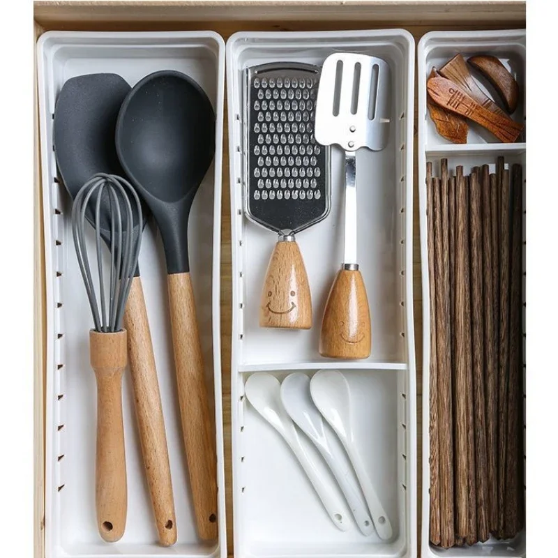 Drawer Kitchen Storage Box Cutlery Organizer Free Combination Separated Multifunction Sundries Stationery Desk Storage Tray