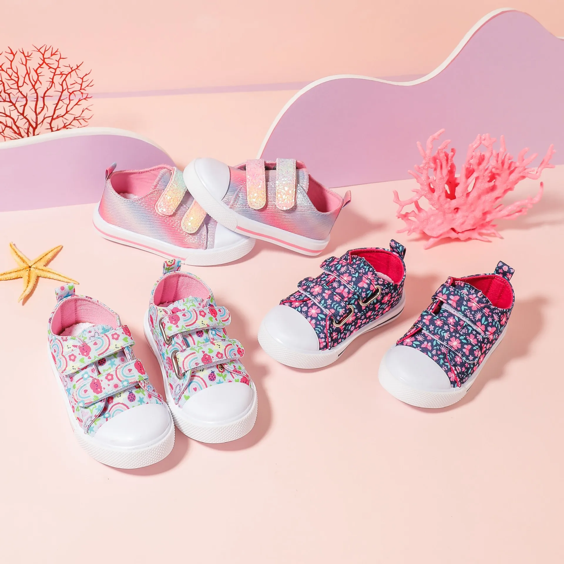 

Floral Print Kids Casual Shoes New Autumn Outdoor School Running Sports Soft Children's Canvas Shoes Classic Boys Girls Sneakers