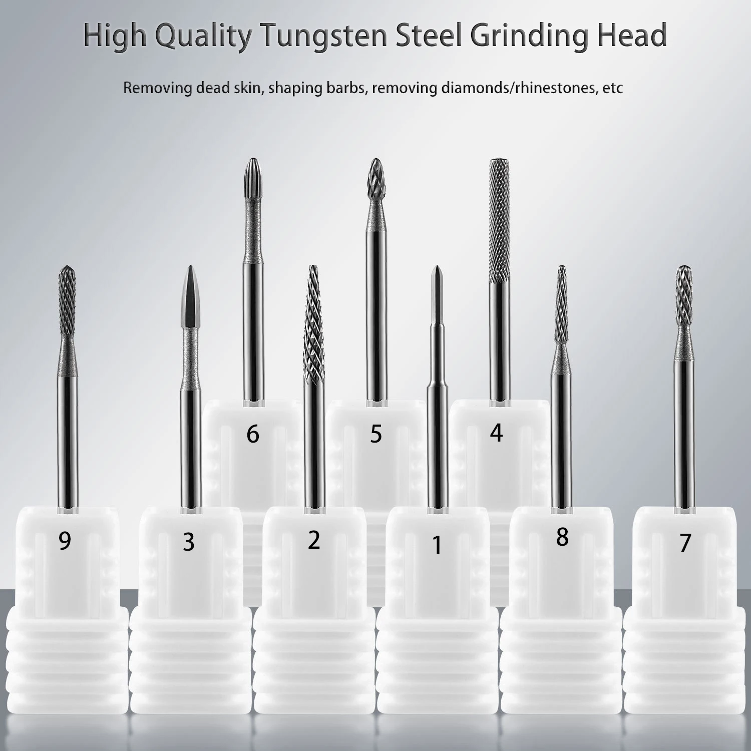 1PC High Quality Tungsten Carbide Grinding Head Electric Nail Drill Bits Machine Pre-treatment Cuticle Rhinestones Removal Tools