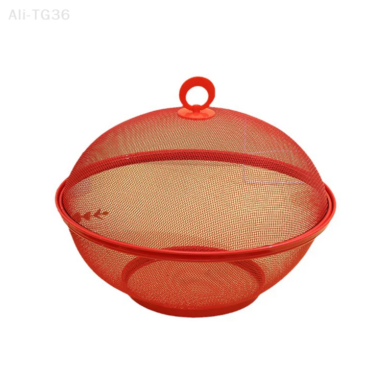 سلة فواكه شبكية مع غطاء تمنع الذبابة سلة المطبخ الخضروات حامل الفاكهة لوازم المطبخ طاولة طعام ديكور صندوق تخزين #4