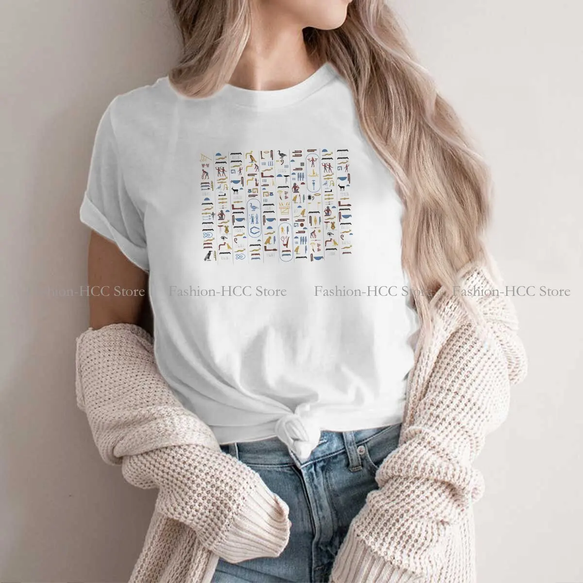 Ancient Egypt Culture Polyester TShirt for Women Pharaoh Hieroglyphs Civilization Basic Leisure Sweatshirts T Shirt Trendy