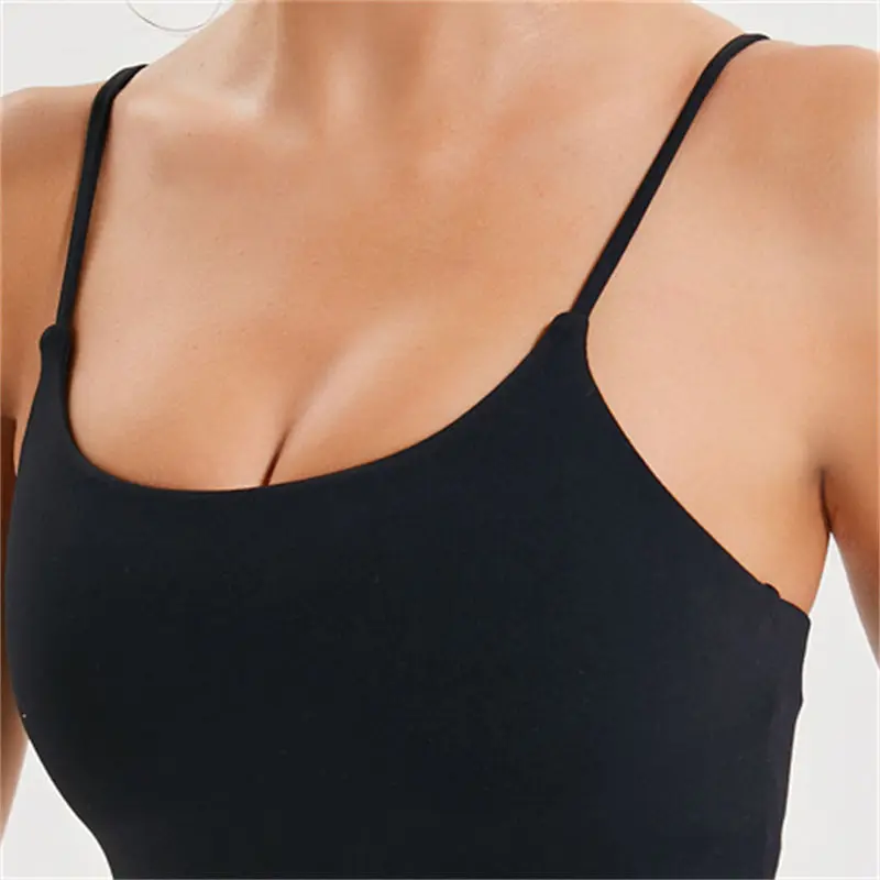 Nepoagym LIFETIME Women Tank with Shelf Built In Bra Crop Top with Removable Padding Longline Sports Bra for Workout Lounging