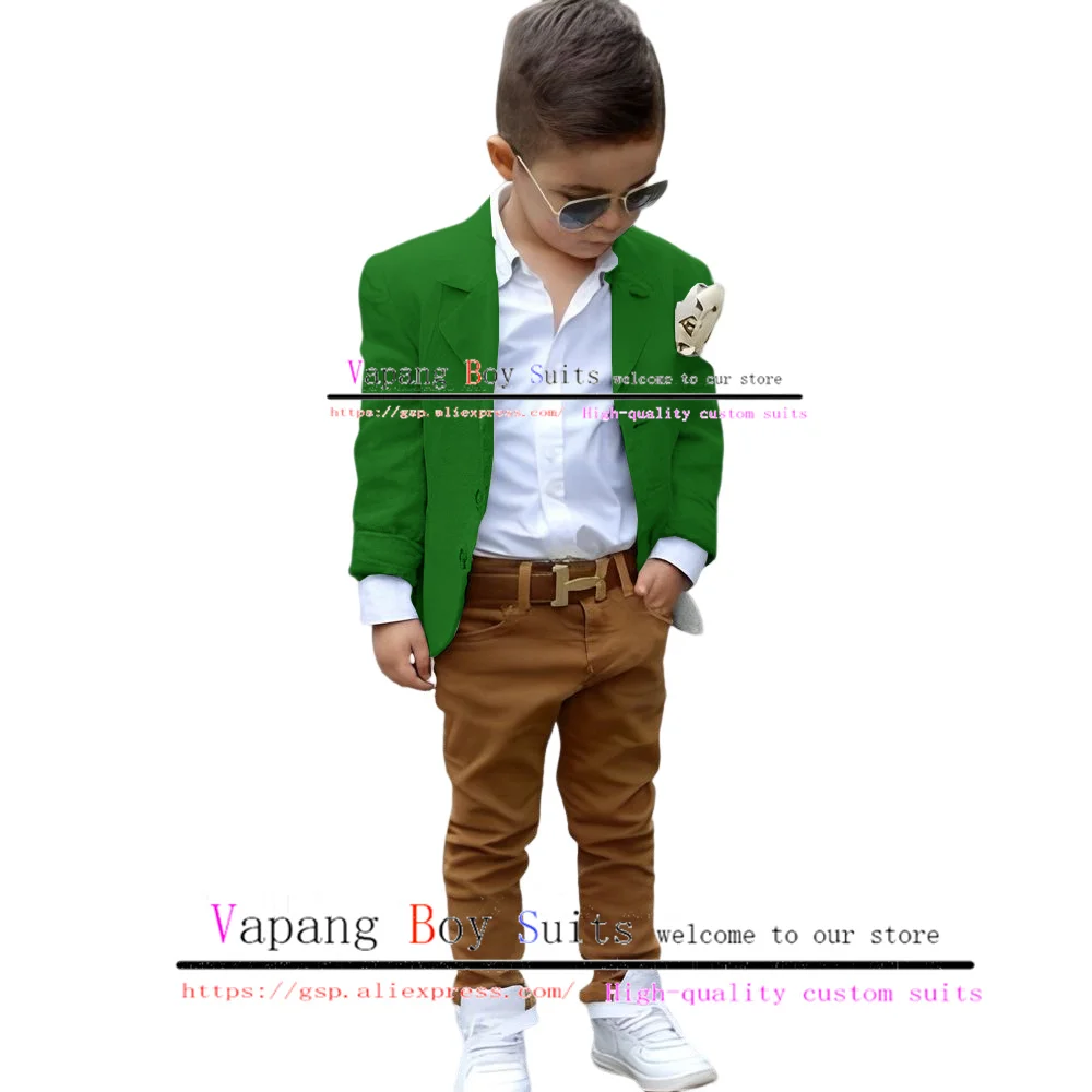 Boys Suit Jacket Pants 2 Piece Set Fashion Kids Clothes Wedding Tuxedo Casual Outfits костюм для мальчика