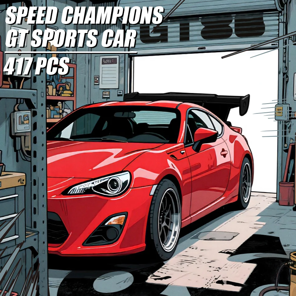 

MOC City Speed Champions GT Sports Car Building Blocks Supercar Racing Vehicle with Display Box Bricks Toys for Kids Adults Gift
