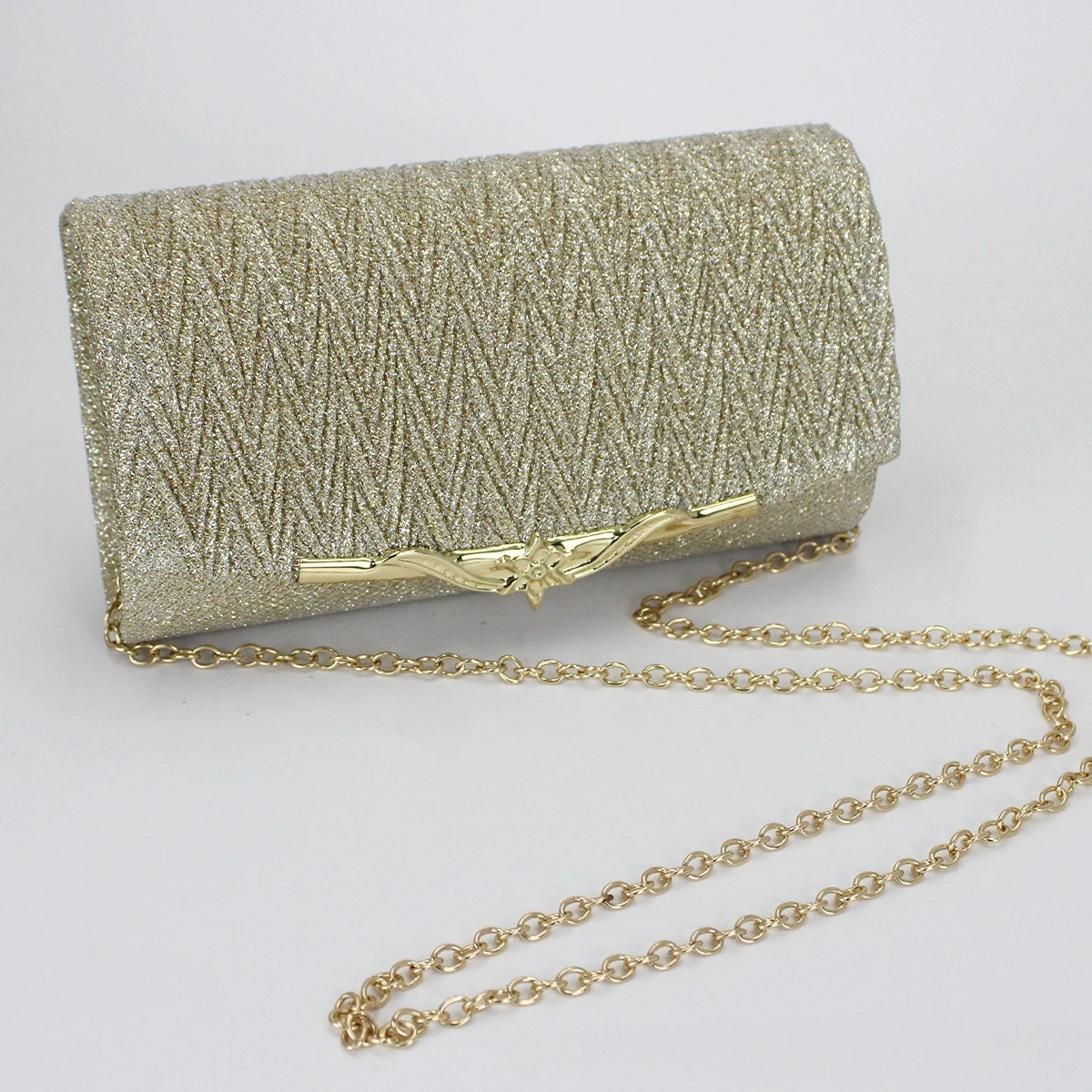 

Envelope Clutch Bags for Women 2025 Fashion Gold Sequin Evening Party Clutches Sling Shoulder Bags with Chain Handbags Luxury