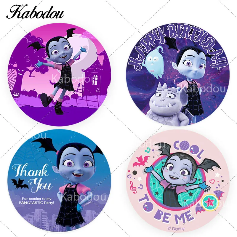 Vampirina Circle Photo Backdrop Cover For Kids Girls  Birthday Party Decoration Round Photography Background