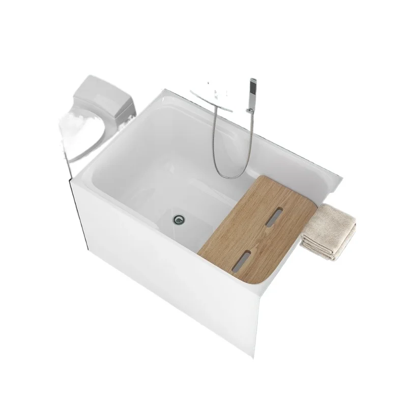 Bathtub small apartment freestanding mini Japanese style small deep bath acrylic adult household sitting small bath