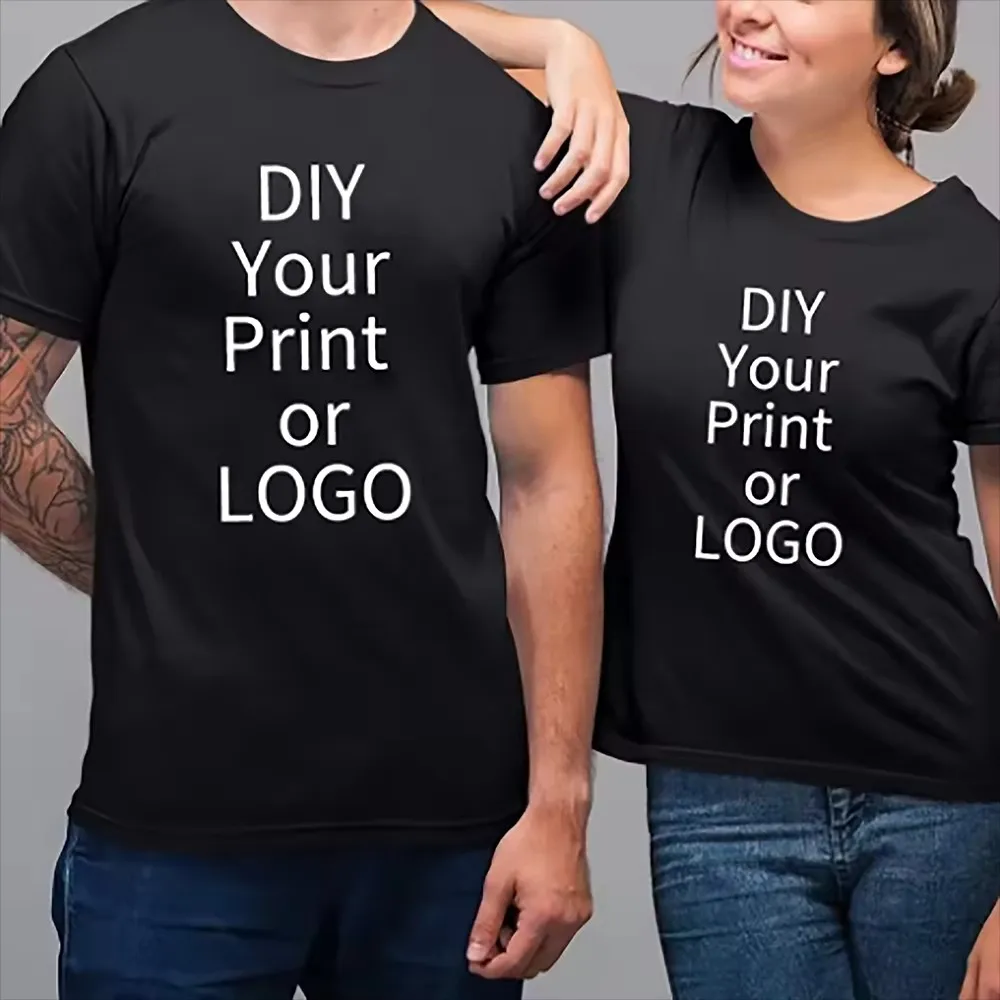 180g Cotton Custom Tee Short Sleeve 100% Cotton T-shirt Your Logo Photo Brand Text Personalized Graphic Tops for Men And Women - view 2