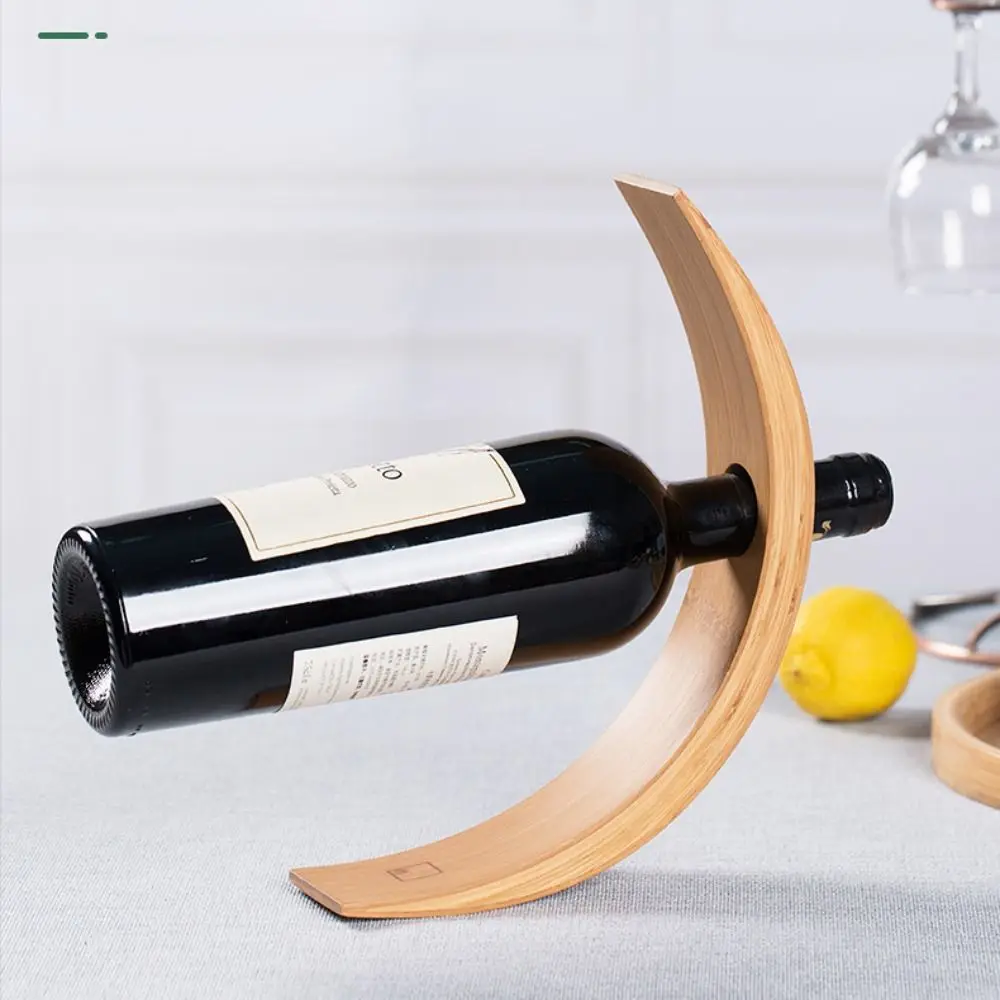 Wooden Creative Balance Red Wine Rack Simple Village Club Display Wine Bottle Stand Champagne Storage Holder