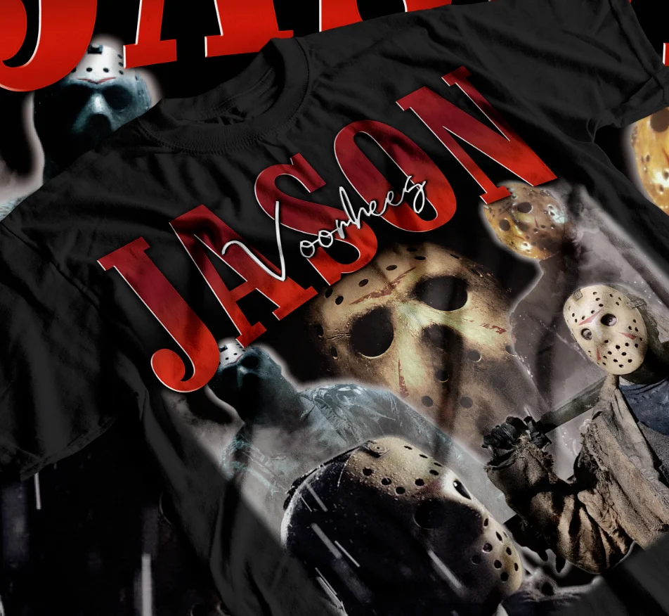 JASON vorhees เสื้อยืดลายฮาโลวีนหนังสยองขวัญใส่ได้ทั้งชายและหญิง