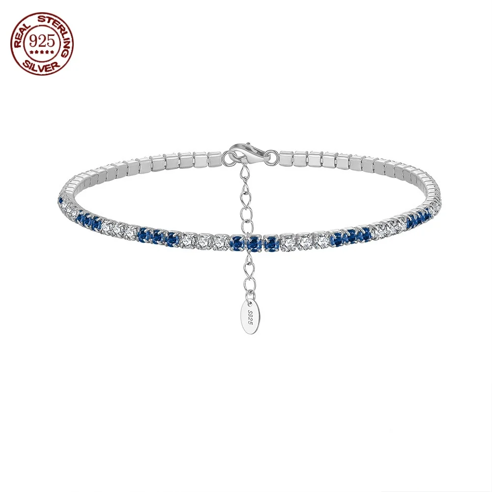 

Sparkling Tennis Bracelet 925 sterling silver 14K gold 2/3 mm clear cubic Zirconia for women luxury bracelet jewelry