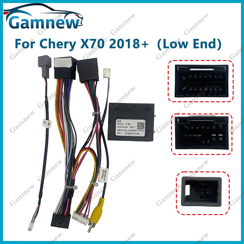 Car 16pin Wiring Harness Adapter Canbus Box Decoder Android Radio Power Cable For Chery X70 2018+ X70M 2020+