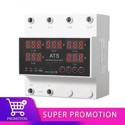 63A  3 Phase  Over Under Voltage Protector ATS Automatic Transfer Switch Phase Selector Uninterrupted Power Over Current