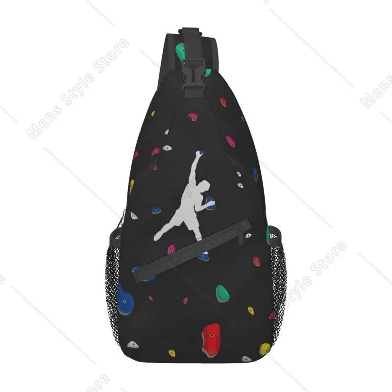 Climbing Boulder Wall Rock Climber Bouldering Crossbody Sling Backpack Men Custom Chest Shoulder Bag for Cycling Camping Daypack