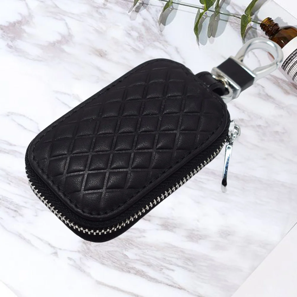 

1 шт., универсальная сумка для хранения автомобильных ключей, прочный кожаный держатель для ключей, компактный чехол для ключей от авто, защита от пыли и царапин