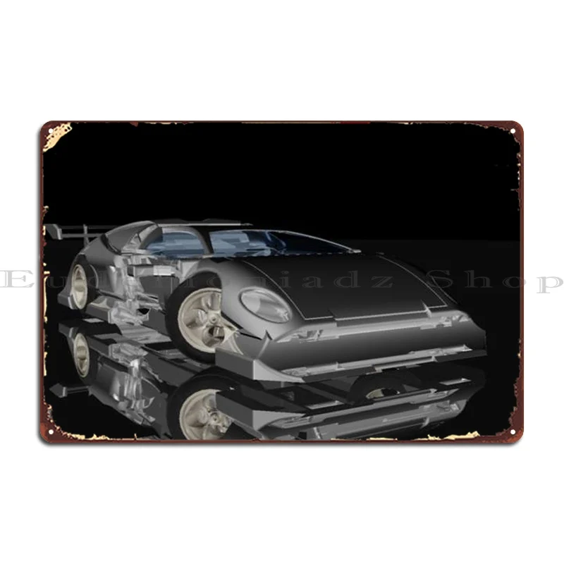 

Car Reflection Metal Plaque Designing Iron Club Decoration Wall Cave Tin Sign Poster