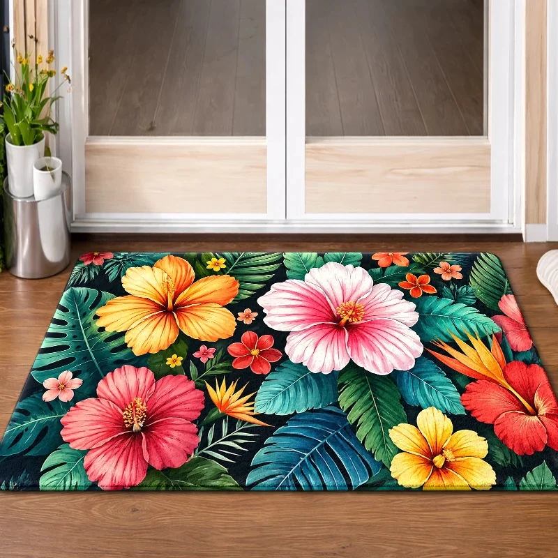Bookshelf Flower Door Mat Literary Garden Theme Non Slip Entrance Rug Study Room Decor Book Lover Gift Unique Design
