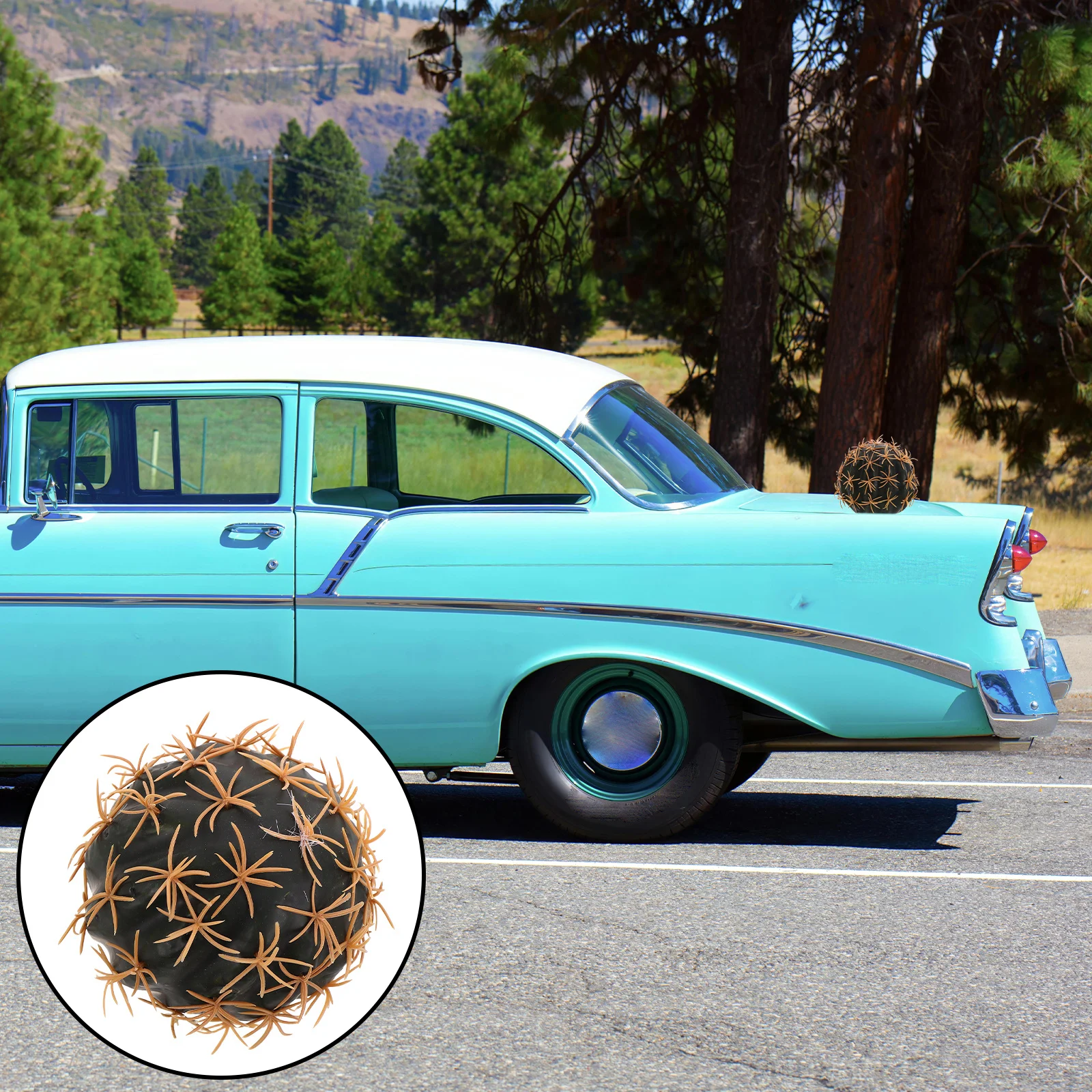 

2pcs Car Roof Ornament Cute Cactus Design Foam Decor Durable Antenna Toppers For Vehicles Auto Accessories Car Top Decoration