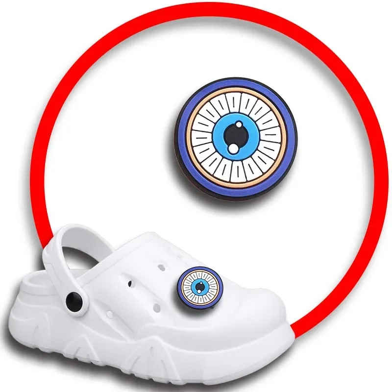 Blue Eyes Shoe Charms for Crocs Sandals Women Clogs Pins Shoe Decorations Accessory Men Badges Boys Girls Kids Shoes Accessories