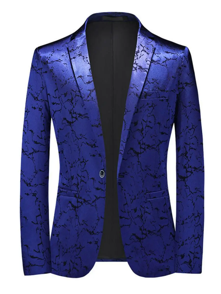 

Faionable Casual Men's Busin Suit Jaet New Model Slim Fit Youth ular Sle Autumn Season Flat Collar Double Button