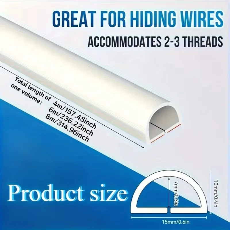 1PC 1/4/6/8m Cable Protector Self-Adhesive PVC Wire Protection Strip Insulation Cord Protection Cover Wear Resistant Preven