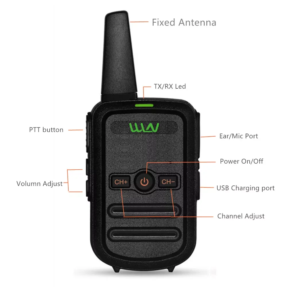 WLN KD-C52 MINI Handheld Transceiver KD C52 Two Way Radio Ham Radio Station Walkie Talkie for Gift Kids Children