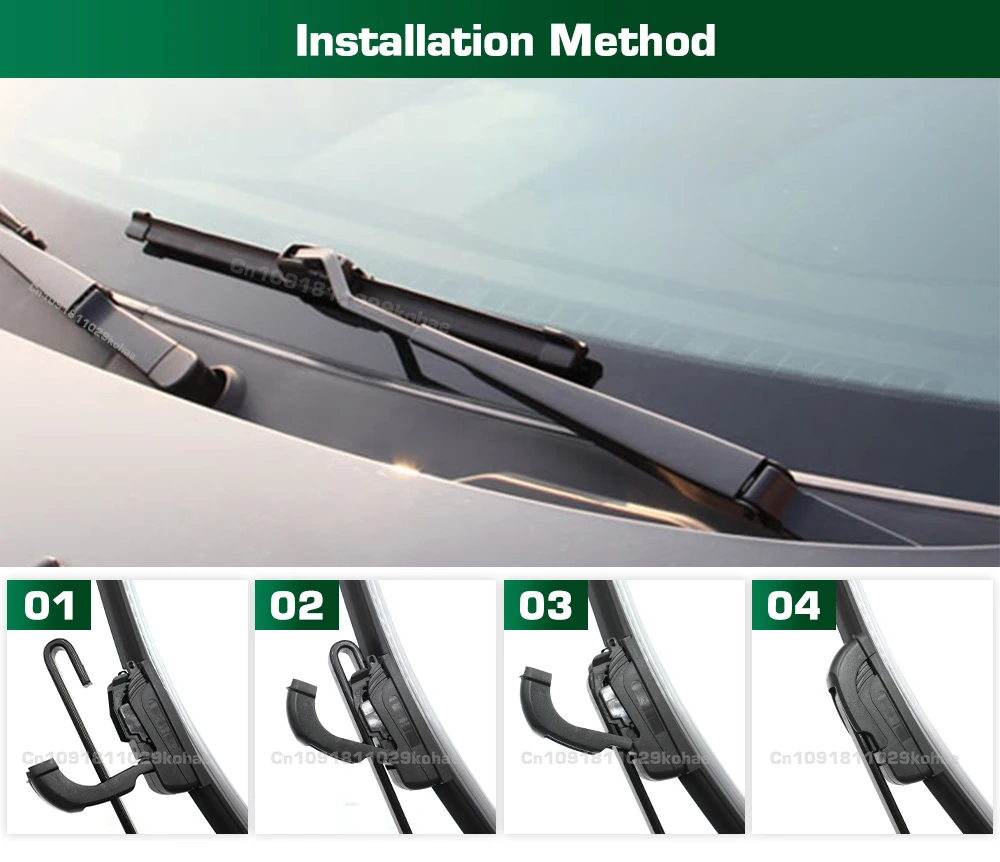 Für Isuzu D-MAX RT KB 2011-2020 2012 2013 2014 2015 2016 Scheibenwischer Vordere Wischerblätter Windschutzscheibe Fensterbürste 22"+19" – Detail 4
